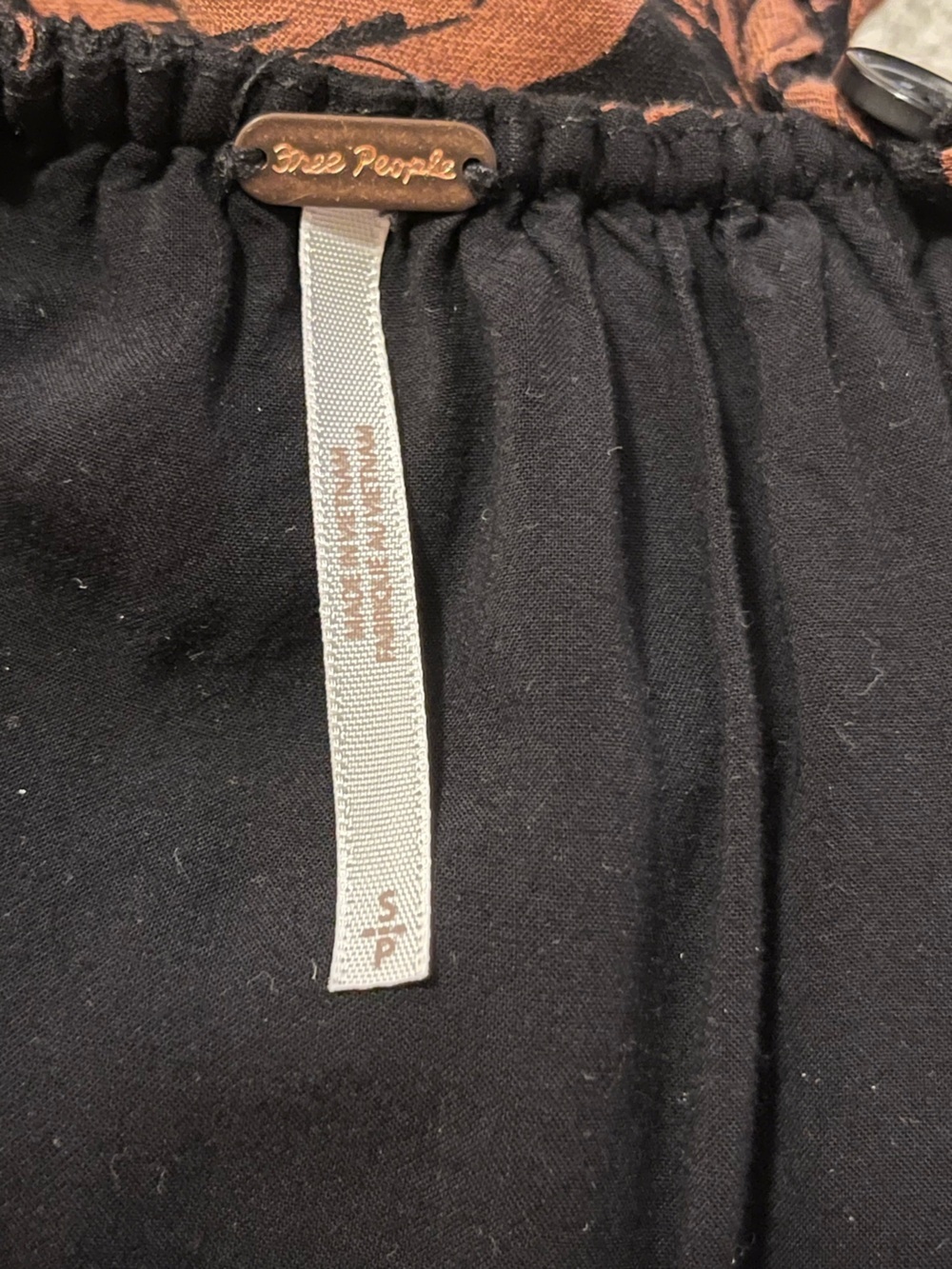Free People The Perfect Sundress Black Linen Blend Button Front Halter — Size S - Picture 10 of 12